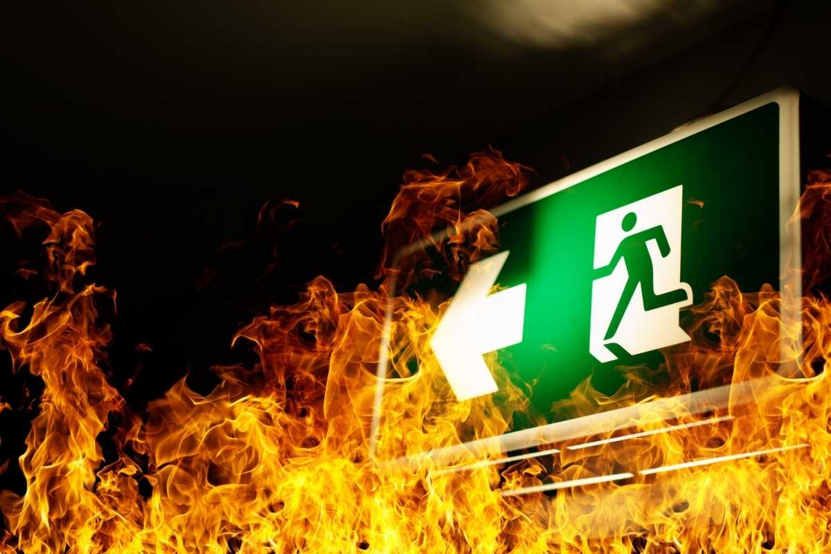 fire and evacuation sign