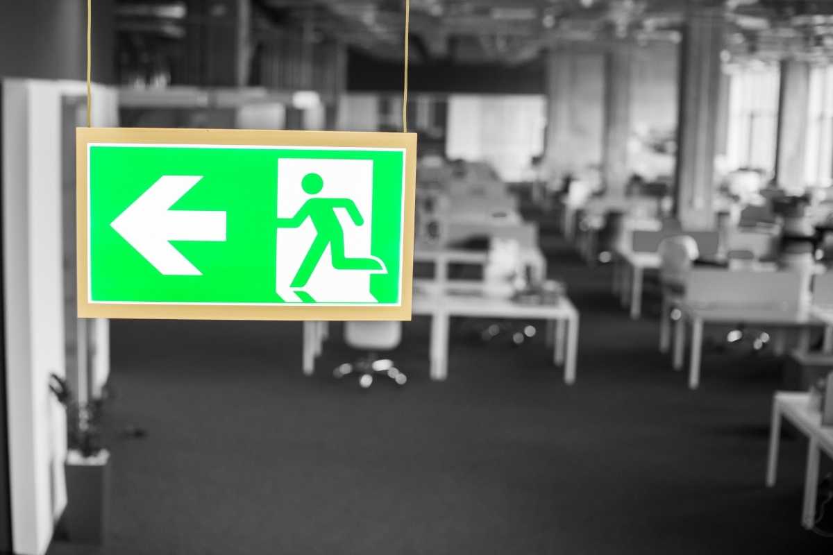 fire exit sign in office